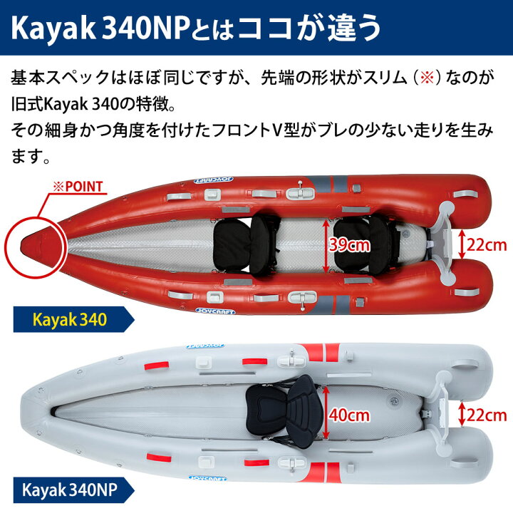 楽天市場】ジョイクラフト ゴムボート 2人乗り カヤック340 KYK-340 