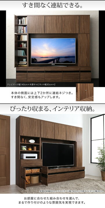 楽天市場 ハイタイプテレビボードシリーズ Glass Line グラスライン テレビボード 幅140 55v型テレビ対応 家具 インテリア収納 ハイタイプ Tvボード テレビ台 収納力抜群 多彩な4つの収納エリア ウォルナットブラウン 激安輸入雑貨店