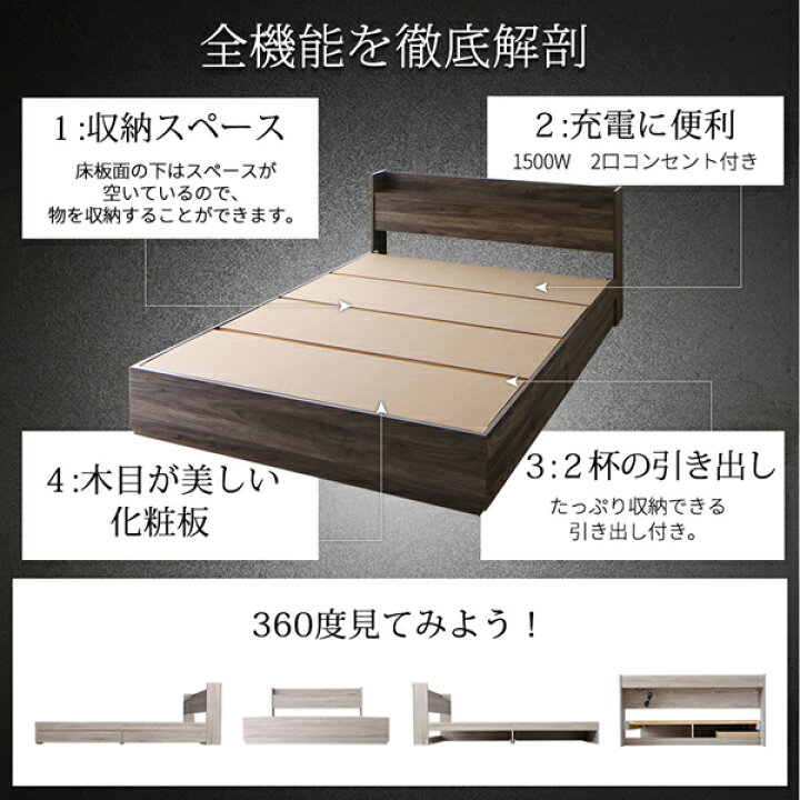 楽天市場】棚・コンセント付き収納ベッド JEGA ジェガ プレミアム 