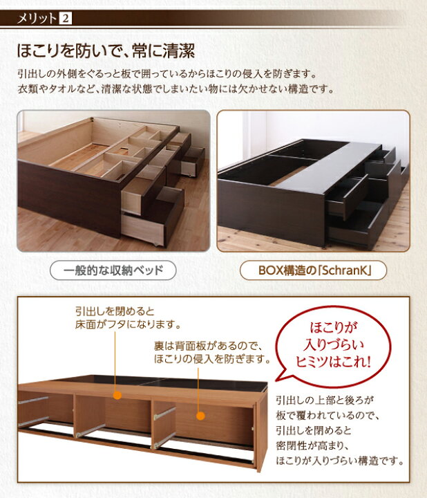 楽天市場】シンプルデザイン_大容量チェストベッド SchranK シュランク 