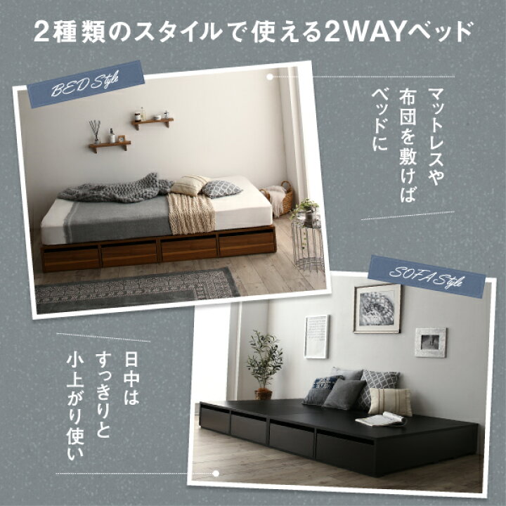 楽天市場】選べる引出収納付きシンプルデザインローベッド Menoce 