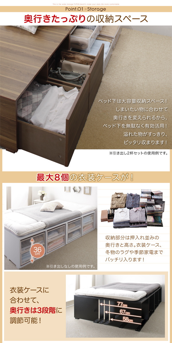 楽天市場】布団で寝られる大容量収納ベッド Semper センペール 薄型