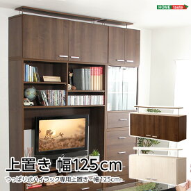 収納家具【DEALS-ディールズ-】上置き125cm 「収納家具 ディスプレイラック 壁面収納 コレクションラック 上置き つっぱり棒付き　125cm幅」