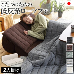 フロアソファー 二人掛け 低反発 フリースタイルローソファ〔ルシオ〕2人掛け ローソファー カウチソファー こたつ 一人暮らし クッション付 ファブリック 1年中快適 国産 日本製 座椅子 コ