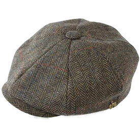 日本製　キャスケット　メンズ　帽子 毛　ウール　100%　スコットランド　ツイード8枚はぎキャス(ネイビー) GARYU PLANET　ガリュープラネット　紳士 男性用 女性　男女兼用　帽子　ハット