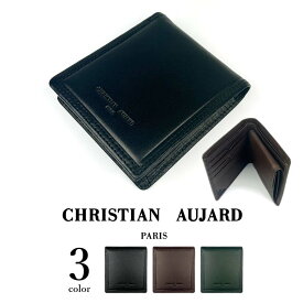 【無料ギフト包装】 christian aujard クリスチャン オジャール スリム二つ折り財布 レディース オールシーズン 牛革 本革 天然皮革 リアルレザー 小銭入れ カード4枚 札入れ2 大容量 コンパクト かわいい ブランド ブラック/チョコ/ダークグリーンsuna-ca0004