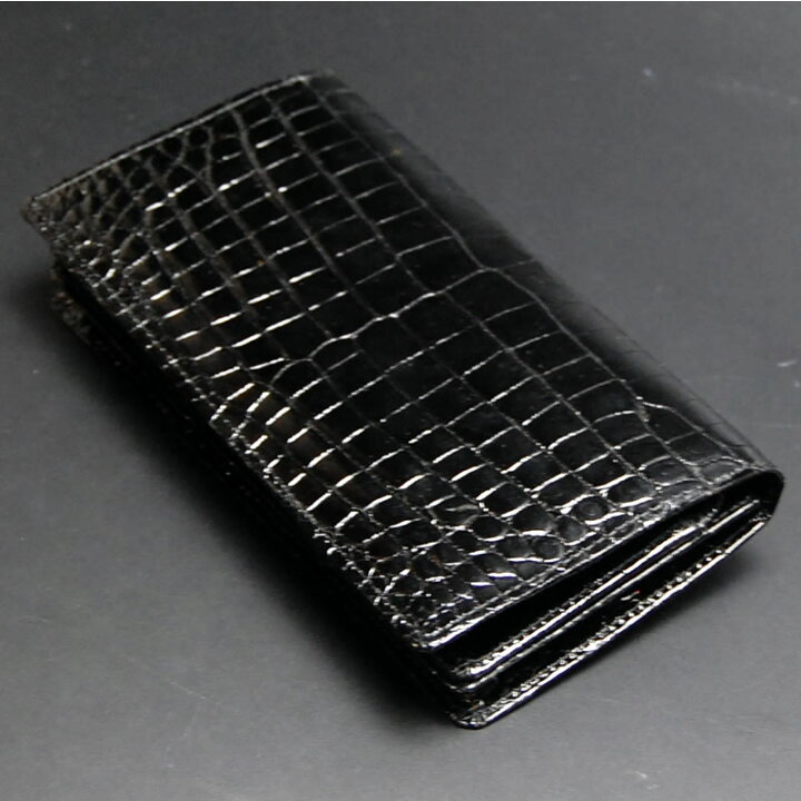 メンズ財布 クロコダイル長財布 シャイニングブラック 621