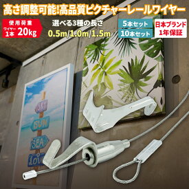 [ネセクト] ピクチャーレールワイヤーセット ステンレス製 高さ調整可能 使用荷重20kg 絵画展示 写真 ポスター DIY [日本国内企画品 1年保証]