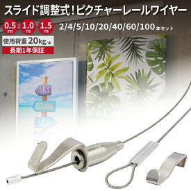 【レビューで防災セットプレゼント！】 ピクチャーレールワイヤーセット ステンレス製 高さ調整可能 使用荷重20kg 絵画展示 写真 ポスター DIY [日本国内企画品 1年保証][ネセクト]