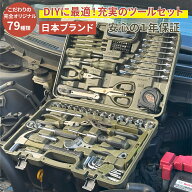 【レビューで防災セットプレゼント！】 ツールセット 79種類 DIY&ホームメンテナンス 自動車バイク整備対…