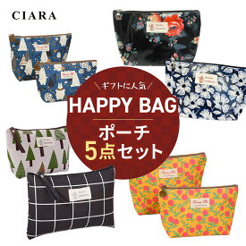 【送料無料】 2026 福袋 ハッピーバッグ 福袋2026 レディース 雑貨 ポーチ おしゃれ コスメポーチ 小物入れ 大きめ フラワー 5点 送料無料 プチギフト ブランド 予約 旅行 化粧ポーチ 大人 ギフト プレゼント tdm 冬 バレンタイン