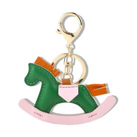 【スーパーSALE 半額】 バッグチャーム レザー 上品 バッグ チャーム キーリング キーホルダー キーチャーム 合皮 木馬 アクセサリー かわいい 大人かわいい おしゃれ 女子 女性 大人 高見え エコレザー 30代 40代 50代 ギフト プレゼント 夏