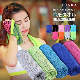 【180日保証サービス付】 クールタオル ポーチ付き 冷感タオル 収納袋 カラビナ ひんやりタオル 冷却タオル スポーツ キッズ 暑さ対策 ネッククーラー タオル アウトドア 子供 冷感 towel 冷たいタオル 冷えるタオル こども tdm 冬 1000円 プレゼント おしゃれ バレンタイン