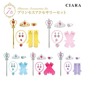 ＼全7点！プリンセスアクセサリー豪華セット／ 衣装 子供 コスプレ 仮装 かぼちゃ 飾り 小学生 プリンセス アクセサリー セット アクセサリーセット ティアラ ピンク 子ども 服 女の子 キッズ ベビー 赤ちゃん コスチューム 月齢 フォト なりきり お化け tdm 冬 クリスマス
