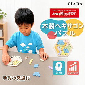 【レビュー保証30日延長】 木製パズル ヘキサゴンパズル 図形パズル 知育パズル アーテック MiraTOY 知育玩具 おもちゃ 知育おもちゃ 子供 幼児 4歳 5歳 6歳 問題集付き 木製 男の子 女の子 誕生日 クリスマス プレゼント ギフト 入学祝い