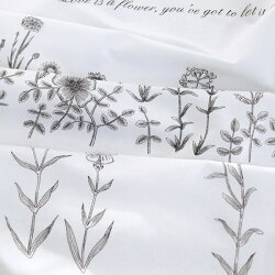 【コットン】Mono_Wild_flower_ワイルドフラワーイラストカットコットン
