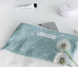 【コットン】春風に揺らめくタンポポ【生地布手作り手芸花柄植物柄】【商用利用可】