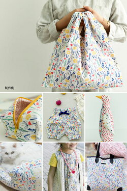 生地布【コットン】ピノバード編(pinobird)コットン(抗菌防臭加工)【手作り手芸動物柄鳥】【MarjoleinOdink】【商用利用可】