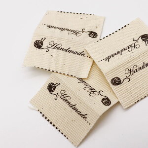 ( ラベル ) 挟みタグ40mmコットンラベル-ハンドメイド(6個) 【 商用利用可 】