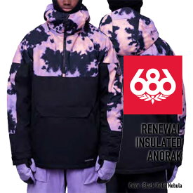 [日本正規品]スノーボード ウェア シックスエイトシックス ジャケット 2024 686 MEN'S RENEWAL INSULATED ANORAK リニューアルアノラック Black Violet Nebula スノボー 23-24 男性 メンズ アノラック