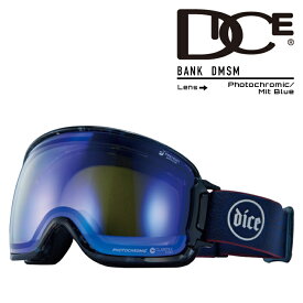 [日本正規品]スノーボード ダイス ゴーグル バンク 2024 DICE BANK BK35191 DMSM Photochromic/Mit Blue 調光 スキー 23-24