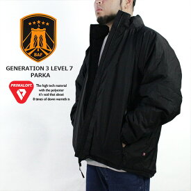 レビューでクーポン★ブルックリンアームドフォース BAF ECWCS GEN3 GENERATION 3 LEVEL 7 PARKA Black ハッピースーツ HAPPY SUIT プリマロフト ミリタリージャケット 軍物 中綿 アウター 防寒 アウター 秋冬 ユニセックス