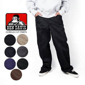 レビューでクーポン★ベンデイビス ゴリラカット ワークパンツ BEN DAVIS GORILLA CUT PANTS 黒 ブラック ネイビー カーキ チャコール グレー デニム 5ポケット 10.5オンス 頑丈 ロゴ 定番 チノパン 作業着 カジュアル ベンズパンツ メンズ 男性 大きいサイズ