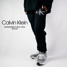 カルバンクライン スウェットパンツ CALVIN KLEIN MONOGRAM FLEECE JOGG 40GC202 Black Beauty ジョガーパンツ 大きいサイズ XXL 2XL プリント メンズ 男性