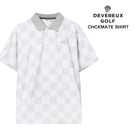 レビューでクーポン★デヴァローゴルフ ポロシャツ Devereux Golf CHECKMATE SHIRT チェックメイトシャツ KAKI WHITE カーキホワイト ゴルフ ゴルフウェア 半袖 メンズ 男性