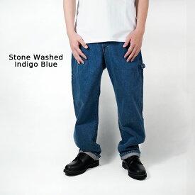 レビューでクーポン★ディッキーズ ワーク デニムパンツ Dickies RELAXED FIT CARPENTER HEAVY WEIGHT DENIM JEAN 1993 Rinsed Indigo Blue Stone Washed カーペンターパンツ ペインターデニム リラックスフィット ジーンズ デニム ジーパン 作業着 仕事着 メンズ 男性