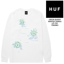 ハフ 長袖Tシャツ ロンT HUF GREEN BUDDY WINTER THINGS L/S TEE TS02063 White ホワイト グリーン・バディ スキー 雪遊び 大きいサイズ 2XL XXL スケート SB スケートボード メンズ 男性 スケーター ストリート SK8 ブランド