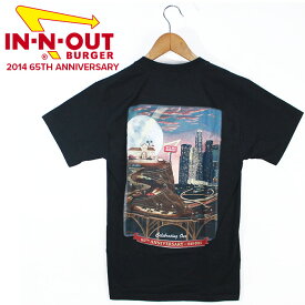 [残りわずか/Sサイズのみ]インアンドアウトバーガー Tシャツ IN-N-OUT BURGER 2014 65TH ANNIVERSARY Black 半袖 Tee カジュアル バックプリント プリントT メンズ 男性