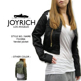 [残りわずか][旧品/アウトレット]ジョイリッチ ミリタリージャケット JOYRICH Vandal Jacket F1248jk Black Khaki ショート丈 ライダース バックプリント 春秋 レディース ウーマンズ 女性 在庫処分 sale セール