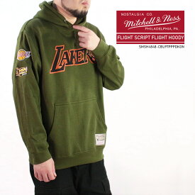 ミッチェル＆ネス スウェット パーカー MITCHELL & NESS SCRIPT FLIGHT HOODY LOS ANGELES LAKERS BMPHDP21084-LALOLIV ロサンゼルス レイカーズ スクリプトフライトフーディー大きいサイズ バスケ メンズ 男性