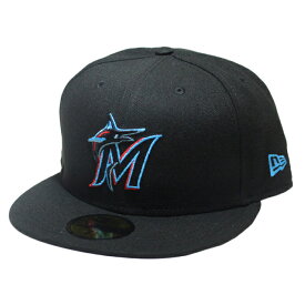 ニューエラ 帽子 キャップ NEWERA ON-FIELD 59FIFTY Miami MARLINS GAME Black オーセンティック マイアミ マーリンズ MLB メジャーリーグ ベースボール 野球