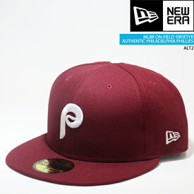 ニューエラ 帽子 キャップ NEWERA ON-FIELD 59FIFTY Philadelphia PHILLIES ALT2 Burgundy Red オーセンティック フィラデルフィア フィリーズ MLB メジャーリーグ ベースボール 野球