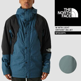 ノースフェイス ハードシェル THE NORTH FACE M MTN LIGHT DRYVENT INS JACKET NF0A3XY5 Blue Green マウンテンライト ドライベント ジャケット 防水 登山用シェル マウンテンパーカー ウインドブレーカー フェス アウトドア 釣り ツーリング キャンプ メンズ 男性