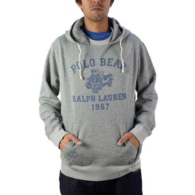 ポロ ラルフローレン スウェット パーカー POLO RALPH LAUREN BEAR FLEECE HOODY 710934711001 Grey グレー ベアー クマ 長袖 トレーナー フーディー カレッジロゴ 古着風 ビンテージ風 防寒 大きいサイズ ビッグサイズ メンズ 男性