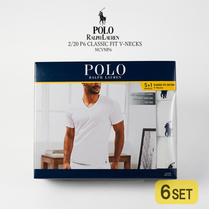 楽天市場】ポロ ラルフローレン Vネック Tシャツ 6枚組 POLO RALPH 