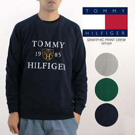 トミーヒルフィガー ロンT クルーネック TOMMY HILFIGER GRAFPHIC PRINT CREW 09T4201 Dark Navy Grey Heather Hunter グラフィック プリント ラグラン ロングスリーブ メンズ 男性 レディース 女性 ユニセックス