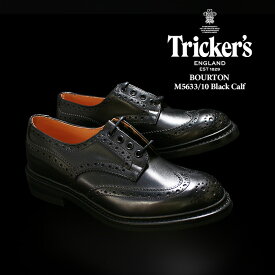 トリッカーズ バートン 革靴 trickers BOURTON DAINITE SOLE M5633/10 Black Calf ダイナイトソール 短靴 ラウンドトゥ ウイングチップ コンフォートシューズ タウンシューズ カジュアル フォーマル 靴 メンズ 男性