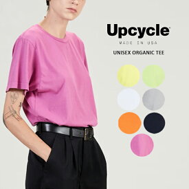 アップサイクル Tシャツ Upcycle UNISEX ORGANIC TEE Black White mango Grey Lime Ultraviolet Lemon 男女兼用 半袖 無地 シンプル オーガニック メンズ レディース ユニセックス 男性 女性