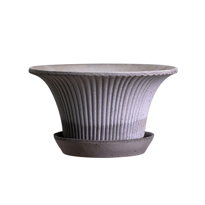 楽天市場】Bergs Potter 植木鉢 Daisy グレー φ25cm 受け皿付き 素焼き  