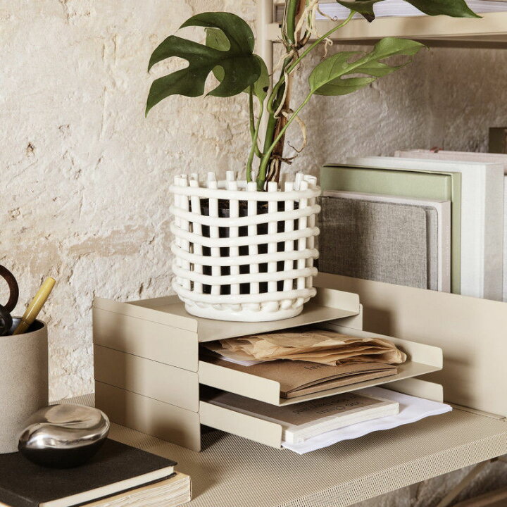 楽天市場】Ferm Living セラミック バスケット S オフホワイト 小物  