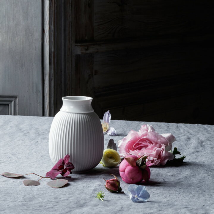 楽天市場】Lyngby Porcelain フラワーベース 17.5cm ホワイト Curve 