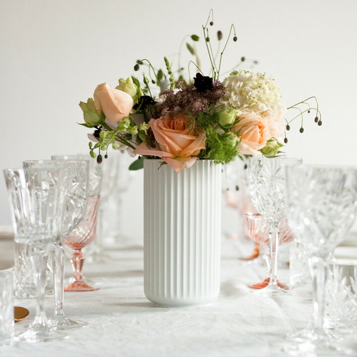 楽天市場】Lyngby Porcelain フラワーベース 20cm ホワイト Lyngby  