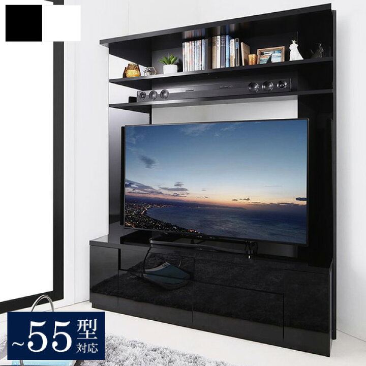楽天市場 テレビ台 ハイタイプ コーナー 55インチ 大型テレビ対応 55型対応 幅135 収納 鏡面 ハイグロス 白 おしゃれ 木製 テレビボード リビングボード Tv台 棚付き 収納付き 引き出し 50インチ 50型 55インチ 省スペース ホワイト ブラック Prelumo Netc5 インテリア