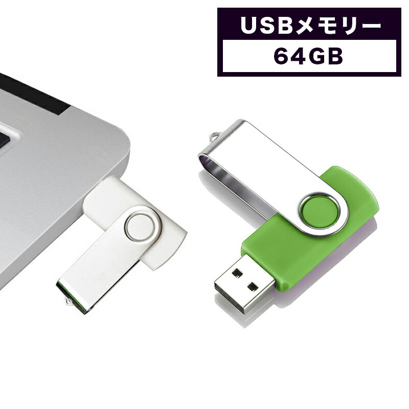 USBメモリー 64GB グリーン usb メモリ usbメモリー フラッシュメモリー 小型 高速 大容量 コンパクト シンプル コンパクト USB2.0