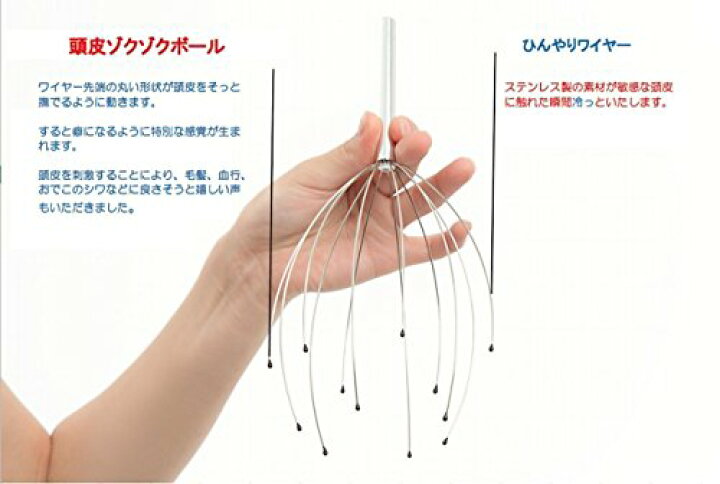 楽天市場 頭皮ゾクゾク快感 頭スッキリ ひんやり ヘッドスパワイヤー メタルシャワー 1本セット ネットのオカムラ