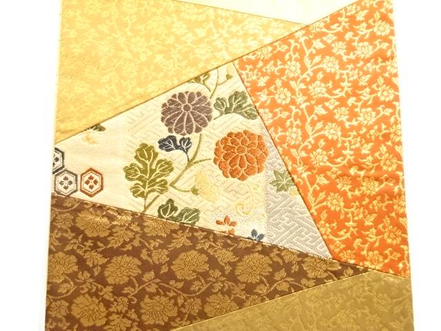 切り嵌め風菊 花唐草模様織り出し袋帯 リサイクル Kimono Shinei ２号店